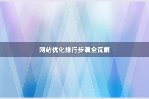 网站优化排行步调全瓦解