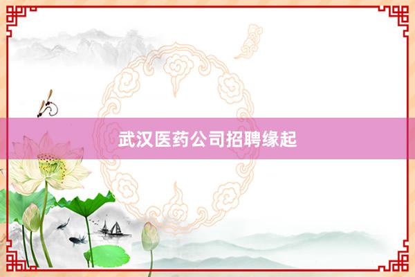 武汉医药公司招聘缘起