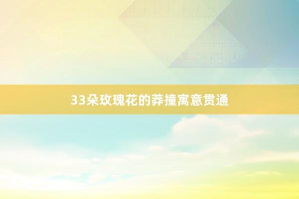 33朵玫瑰花的莽撞寓意贯通